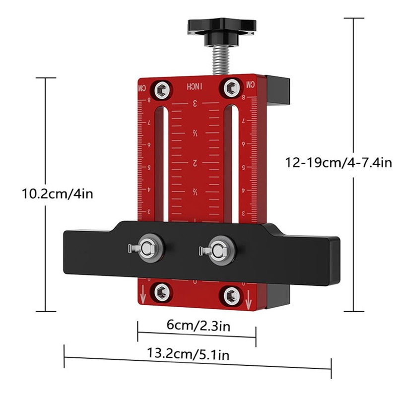 Cabinet Door Mounting Jig, Aluminum Alloy Support Arm and Clamp,