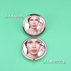 Sonographer Gift Appreciation Gifts for Women Travel Makeup Mirror Inspirational Gifts Sonography Tech Gift Thank You Gift Radiology Student Gift Nurse Gift Compact Makeup Mirror (Silver)