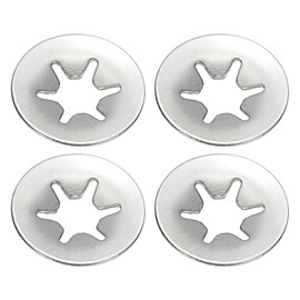 PATIKIL M4 Star Internal Tooth Lock Washers, 150 Pcs Push on Retaining Clips 304 Stainless Steel Quick Speed Locking Washers for Fastening, Silver