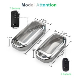 GAFAT Kiα EV6/ Sportage NQ5 QL/Ceed Proceed XCeed/NIRO/Sorento/Soul/Stinger/Rio 2018-2024 2025 Key Case Protective Cover, Car Remote Controls TPU Silica Gel Car Key [Silver (5 Buttons)]