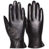 Womens Leather Gloves Winter Driving Gloves (Black, Medium (Wool Lining))