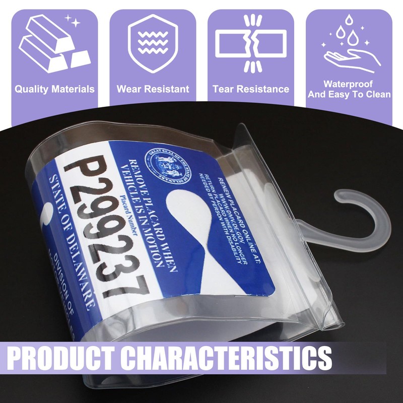 Wogomz Car Handicap Placard Holder, Ultra Transparent Disabled Parking Permit