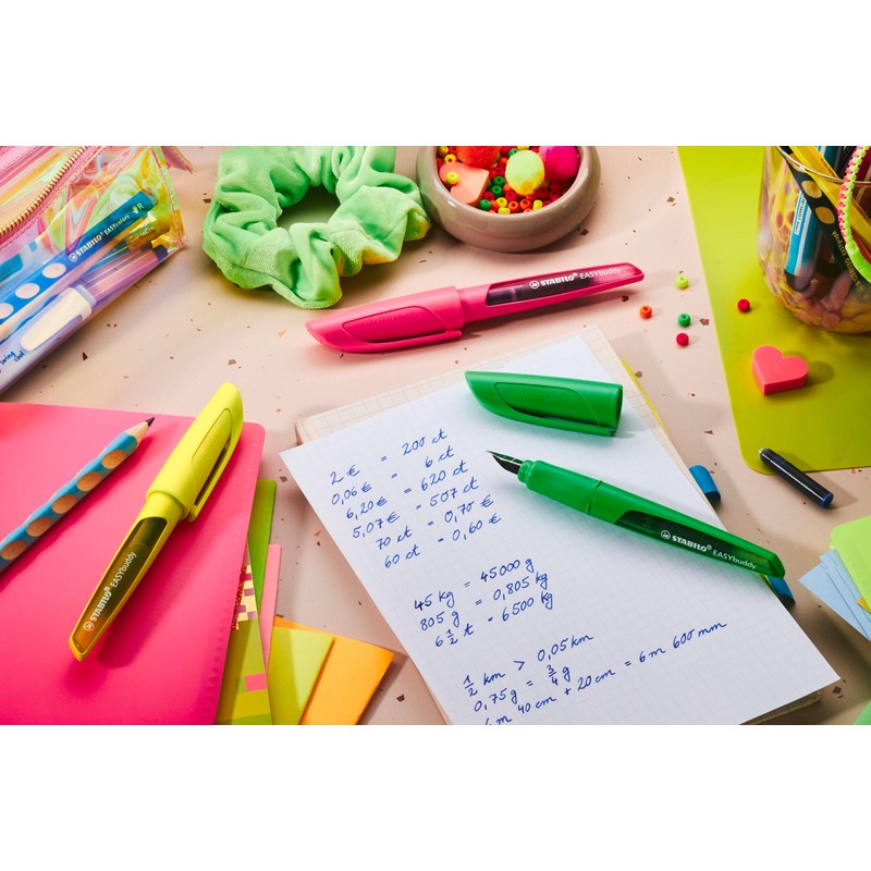 STABILO EASYbuddy NEON - Penna Stilografica Ergonomica per Bambini -