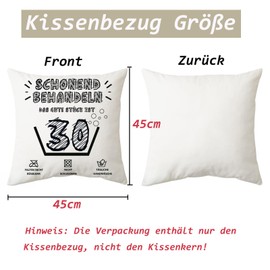 Toctax 30. Geburtstag Geschenk Männer Frauen, Geschenkideen Kissenbezug 45cmx45cm, 30 Jahre Geburtstag Geschenk für Frau Mann, Lustig Geburtstagsgeschenk Personalisierte Geschenke für 30 Geburtstag