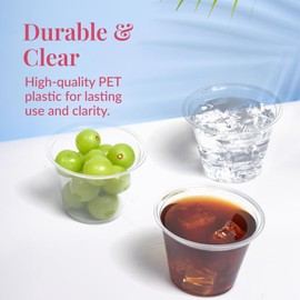 Prestee 200-Pack - 9oz Clear Plastic Cups - Durable Disposable Plastic Wine Glasses for Party, Weddings, and Catering - Small Drinking Glasses for Cocktails and Beverages - Heavy-Duty Fruit Punch Cups