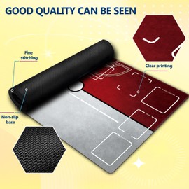 Zacknoble Professional PTCG playmat for 1-Player Trainer - 24x14 inches with 31 Damage counters and Storage Bag - Perfect for mat, and ptcg Board Game (Red)