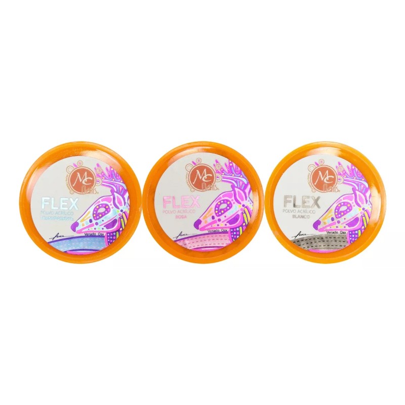 Mc Nails Acrilicos 1/2 Oz , Rosa, Blanco Y Transparente