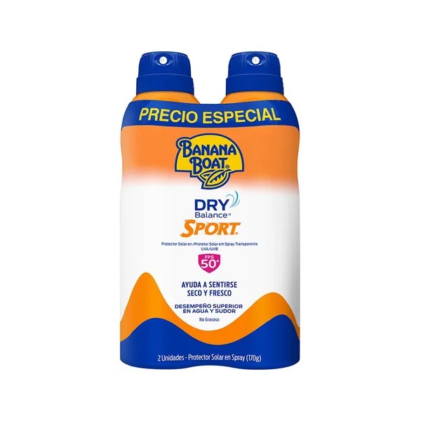 Banana Boat Pack 2 Pzs Dry Balance Sport 50fps 170gr