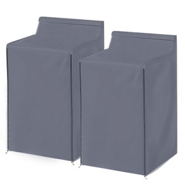 HYVAKUPPA 2Pack Washer and Dryer Covers Outdoor Washing Machine Cover for Top and Front Load 420D PU Waterproof Laundry Dryer Cover with Zipper and Storage Bag, W29”x D28”x H43”(Grey)