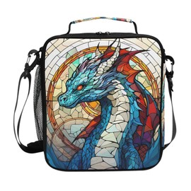 ZOEO Dragon Bohomia Lunch Box Insulated Lunch Bags for Kids Cooler Tote Meal Adjustable Shoulder Strap Men Women Children School Office Work Picnic