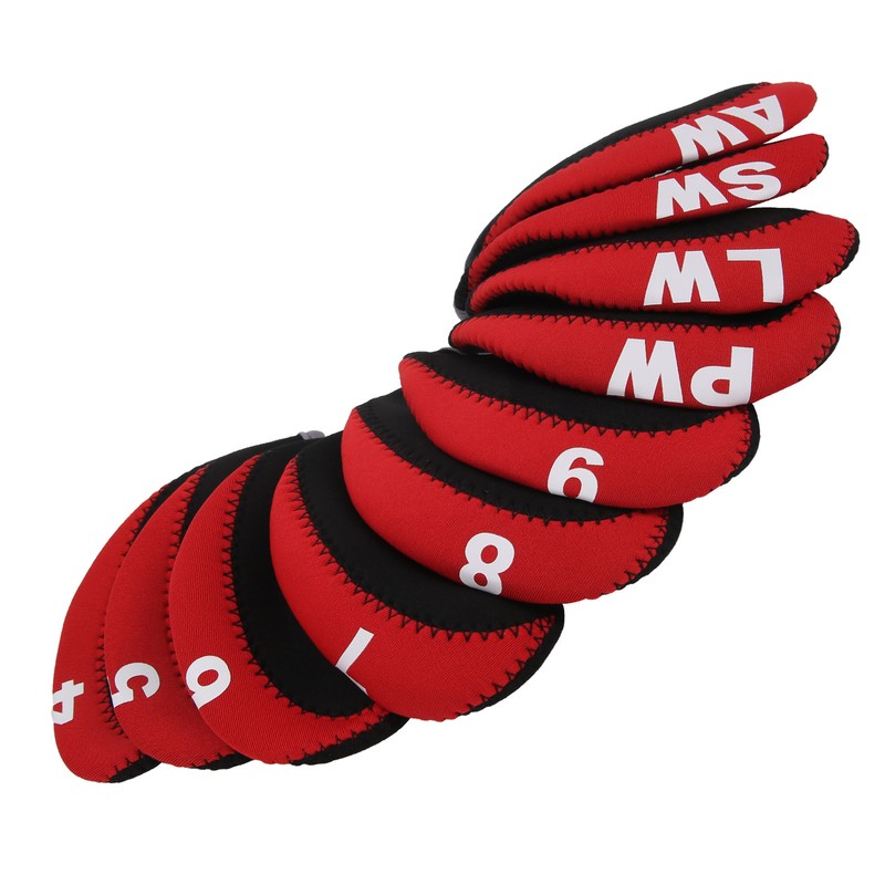 10Pcs/set Leather Golf Club Iron Head Covers Golf Putter Club