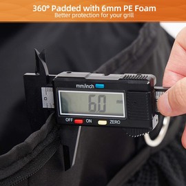 NOELIFE 6mm Padded Carry Bag for Charbroil Grill2Go X200 Tabletop Grill, 360° Lined with PE Foam, 1 burner Portable Propane Gas Griddle Carrying Case with Pockets for Outdoor Accessories (Bag Only)