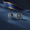 arete de tuerca de plata de ley 925 con diseño