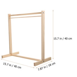 Kisangel Wooden Doll Clothes Rack Doll Clothes Hanger Mini Coat Dress Rack Storage Shelf for Dollhouse Furniture Organizer