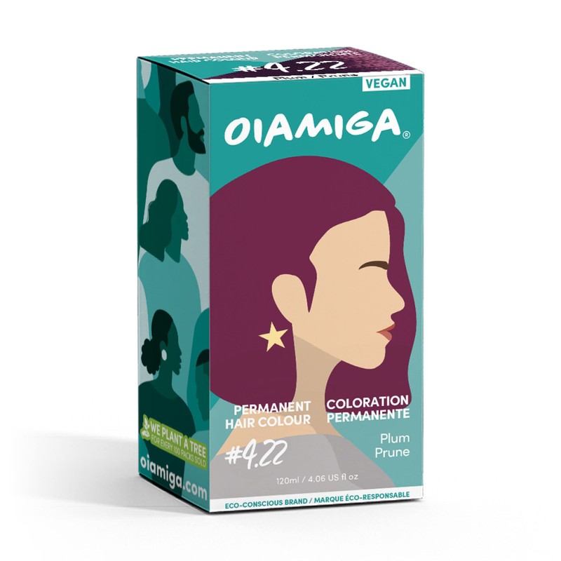 Oiamiga Plum Permanent Hair Colour with Natural Ingredients 120 ml