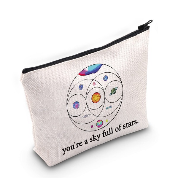 LEVLO Music Band Cosmetic Make Up Bag Star Moon Sun Lover Gift You'Re a Sky Full Of Stars Make Up Zipper Bag For Women Girls(You'Re a Sky Full Of Stars)