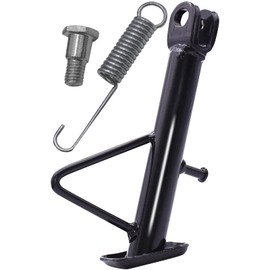 UB-Lab. Side Stand for Motorcycles, Moped, Assist, Hook, Kickstand, Fall Prevention, Bolt with Spring (Black) 5.5 inches (14 cm), 5.5 inches (140 mm)
