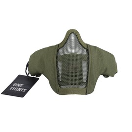 OneTigris Foldable Half Face Mask Mesh Mask for Airsoft Paintball CS (OD Green, L)