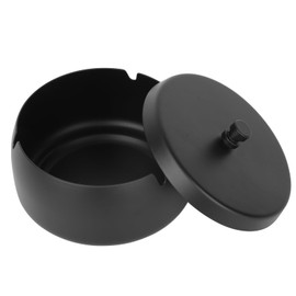 QOEOTUY Ashtray with Lid - Large Ashtray for Outdoor Use - Odour-Proof & Portable - Wind Ashtray Stainless Steel for On the Go, Household, Office
