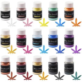 Nail Powder for Nail & Resin, 15 Colors Set, 10g/Color Multicolor Nail Acrylic Powder for Nail Art, Nail Art, Nail Art, Material DIY, Nail Design, UV Resin Dye, Mica Powder, Mica Powder, Resin Dye, Pigment, Mica Powder, Natural Powder Pigment, Soap Color