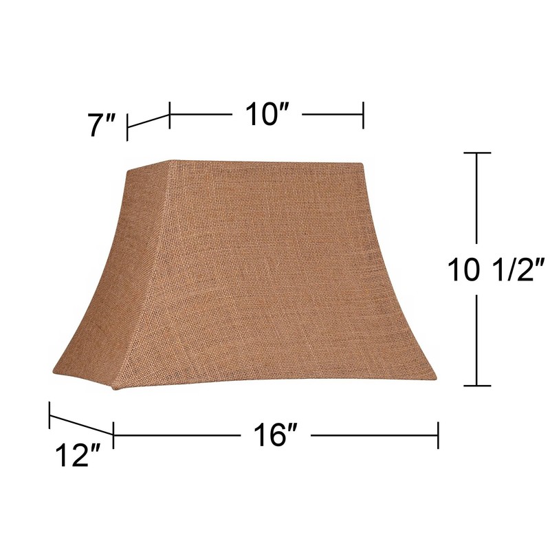 Natural Burlap Large Rectangle Lamp Shade 10" Wide x 7"