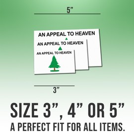 Liberty Tree Stickers an Appeal to Heaven Sticker Rectangular Vinyl Stickers Weather-Resistant Stickers for Water Bottles Laptop Window Car Size 3"