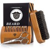 Kit para Barba Hombre, Cepillo, Peine y Tijeras, Set de Cuidado para Barba y Bigote, Ideal para Recortar, Moldear y Arreglar Barbas, Regalo para Hombres
