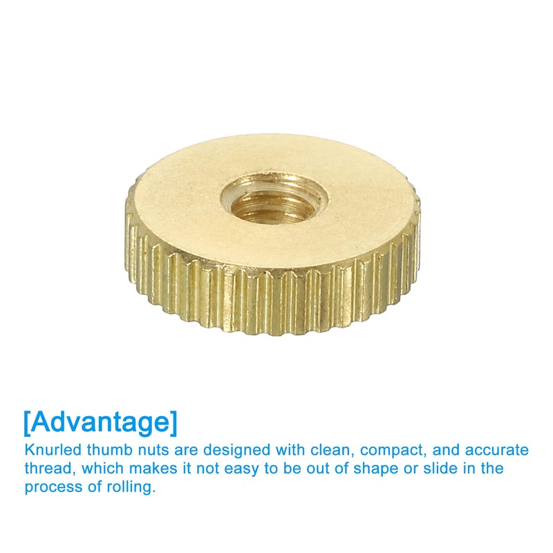 sourcing map Knurled Thumb Nuts, 4Pcs M4 x D12mm x