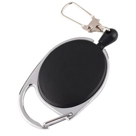 BE-TOOL Retractable Keychain Heavy Duty Carabiner Badge Holder, Tactical ID Badge Reel with Steel Retractable Cord