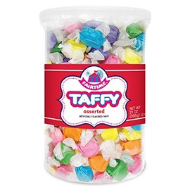 Adams & Brooks Fairtime Taffy Assorted Flavors– Bulk Rainbow Candy for Candy Buffets, Bulk Candy, Pinata Candy, Individually Wrapped Candy - Kosher Candy, 21 Ounce Tub