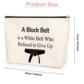 Martial Arts Gift Martial Art Makeup Bag Inspirational Karate Girl Gifts Judo Jitsu Gifts for Women Girls Encourage Taekwondo Karate Girl Gifts Tae Kwon Do Gifts Travel Zipper Cosmetic Pouch