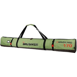BRUBAKER Carver Performance Ski Bag for 1 Pair of Skis and Poles - Green Black - 66 7/8 Inches / 170 cm