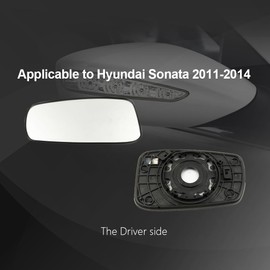 Driver Side Mirror Replacement Glass for Hyundai Sonata 2011-2014,Automotive Exterior Heated Left Side View Mirror Glass for 2011 2012 2013 2014 Hyundai Sonata(SKOUIO 01-S)