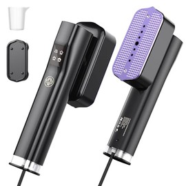 Steamer for Clothes, Handheld and Portable with 15-Second Heat-Up, 2-in-1 Steamer & Iron with Smart Touch Operation and 4 Modes, Suitable for All Fabrics, Ideal for Home & Travel-Glossy Black