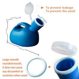 Urinals for Men 2000 ml/66 oz Portable Male Urinal Urine Collection Container for Adults/Large Plastic Pee Holder for Hospital,Incontinence,Elderly,Travel,Driving,Camping (Blue)