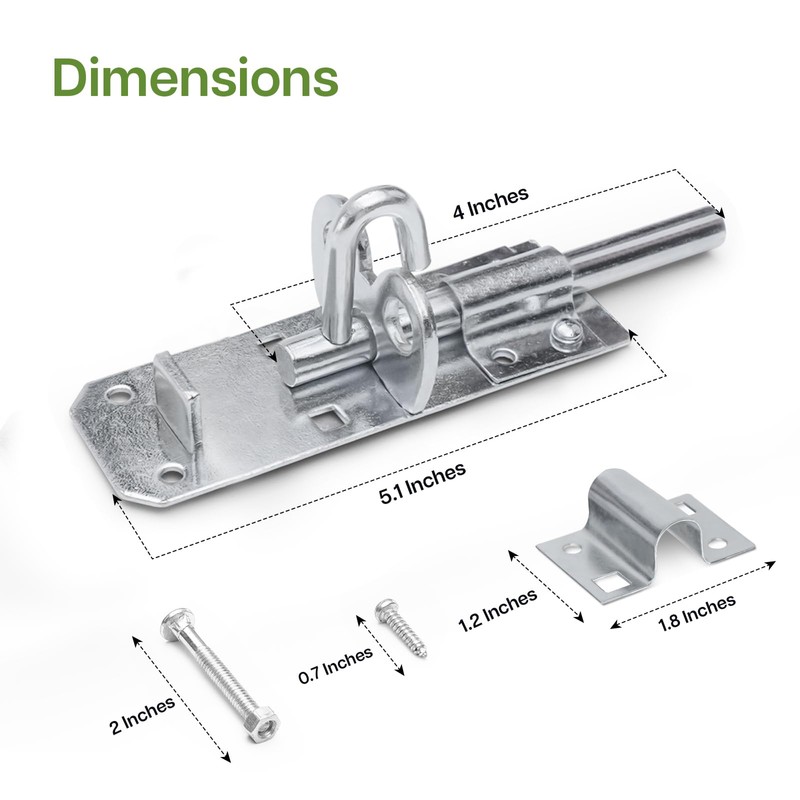 Galvanised Brenton Bolt Sliding Door Lockable Padbolt – 4" (100mm)
