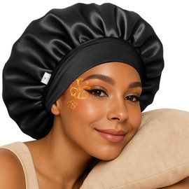 Yanibest Silk Bonnet for Sleeping Women, Double Layer Hair Satin Bonnets with Elastic Band, Sleep Cap Curly Natural Hair