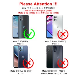 Janmitta Compatible with Moto G 5G 2023 Case with Screen Protector,Heavy Duty Shockproof Full Body Protective Cover Built in Rotatable Metal Ring Holder Kickstand,Navy Blue