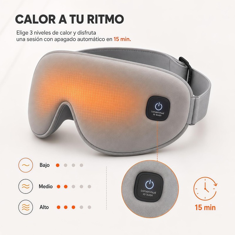 Antifaz Térmico Inalámbrico con 3 Niveles de Calor