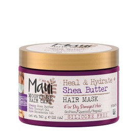 Maui Moisture Heal & Hydrate + Shea Butter Hair Mask & Leave-In Conditioner Treatment to Deeply Nourish Curls & Help Repair Split Ends, Vegan, Silicone, Paraben & Sulfate-Free, 12 Ounce