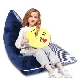 SANFERGE Stuffed Animal Storage Bean Bag Chair Cover - 52 x 31 inches Large Toy Organiser for Children and Adults, Washable, Durable, Triangular Floor Lounger (Cover Only, 200 L Capacity)