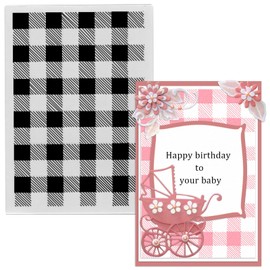 ABTOLS Check Embossing Folders for Card Making, 3D Plastic Embossing Folder Plaid Background Embossing Template Paper Crafts Plastic Textured Impressions for Card Making Scrapbooking