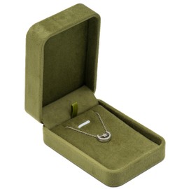 Giftop Classic Velvet Jewelry Gift Box Case for Necklace Pendant (Olive Green)