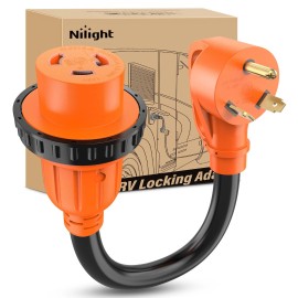 Nilight RV Locking Adapter Cord 30 Amp to 30 Amp Pure Copper Heavy Duty 10 Gauge