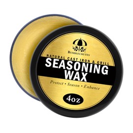 Bumblechutes 4 oz Natural Cast Iron Seasoning Wax, Skillet Grill Conditioning & Maintenance, Carbon Steel Seasoning Wax, Rust Protection, Nonstick Cast Iron Season Oil With USA Beeswax, Organic Oils