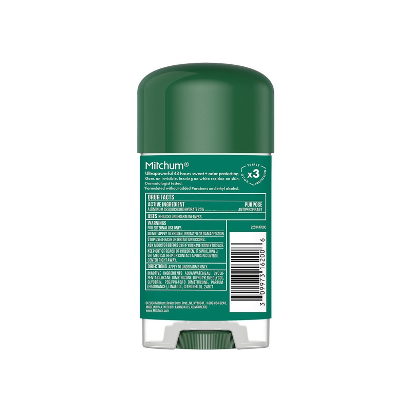 Mitchum Men’s Triple Odor Protection Antiperspirant & Deodorant Gel, Sport,