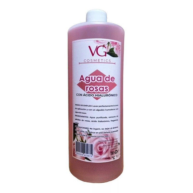 VG COSMETICS Agua De Rosas Tonico Facial Y Acido Hialuronico