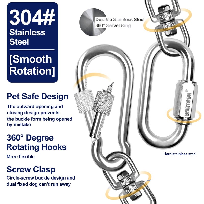Dog Leads for Yard, 65ft Tie Out Runner Steel Wire