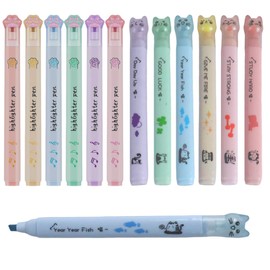 LAJUP Pack of 12 Cat Claws Highlighter Highlighter Set As Party Bag Children's Birthday Party 6 7 8 9 10 Years Mini Highlighter Set Suitable for Children's Birthday Party