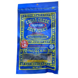 Cedar Creek | Air-Dried Thinly Sliced | 4oz pack | No Artificial Preservatives | Grass Grain Fed Beef | Clean Healthy Snack (Teriyaki)